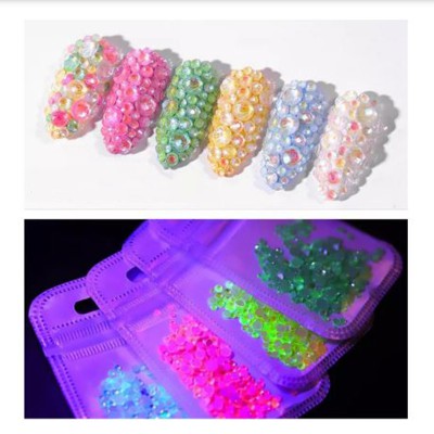 Luminous Nail Art Mix Sizes Crystal Shiny Glass Rhinestones YG-03