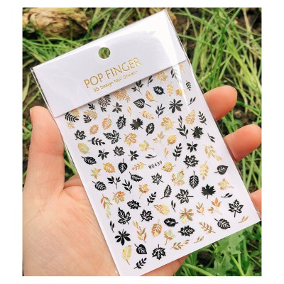 Αυτοκόλλητα Νυχιών Nail Art Μαύρο-Χρυσό WG439