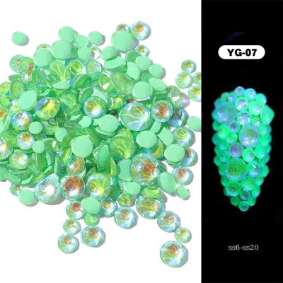 Luminous Nail Art Mix Sizes Crystal Shiny Glass Rhinestones YG-07