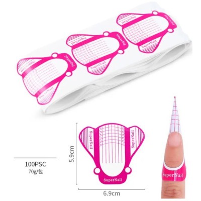 Φόρμες Επιμήκυνσης Νυχιών Σε Κόκκινο Χρώμα 100τμχ