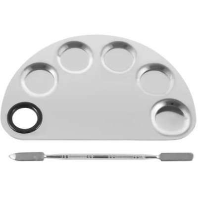 Ανοξείδωτη Παλέτα Ανάμειξης Χρωμάτων Με Ανοξείδωτη Σπάτουλα 