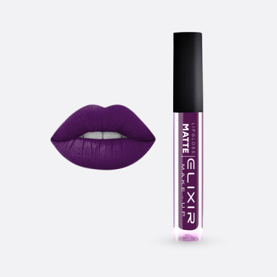 Elixir Make Up Liquid Lip Matte 411 Very Dark Purple 5,5ml